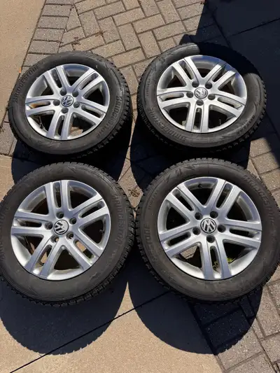 Winter tires off my Volkswagen Golf Bridgestone blizzak WS90 tires Lots of tread left. No plugs or p...