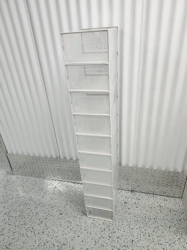 10 Clear Stackable Storage Drawers / Shoe Boxes (Slim)