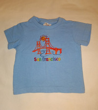 Baby SAN FRANCISCO Blue Cotton Tshirt Size 0-6 Months