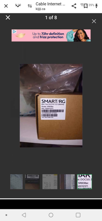SMART/RG SR808ac Cable Internet Modem Model: SR808ac Dual Band Built-in WiFi Condition: New (never u...