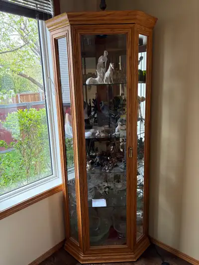 Solid Oak Curio Cabinet, View more