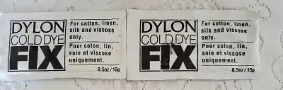 2 PACKAGES  OF "DYLON" COLD DYE FIX, View more
