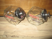 TWO OLD VINTAGE HERSHEY'S CHOCOLATE STORE COUNTER TOP JARS