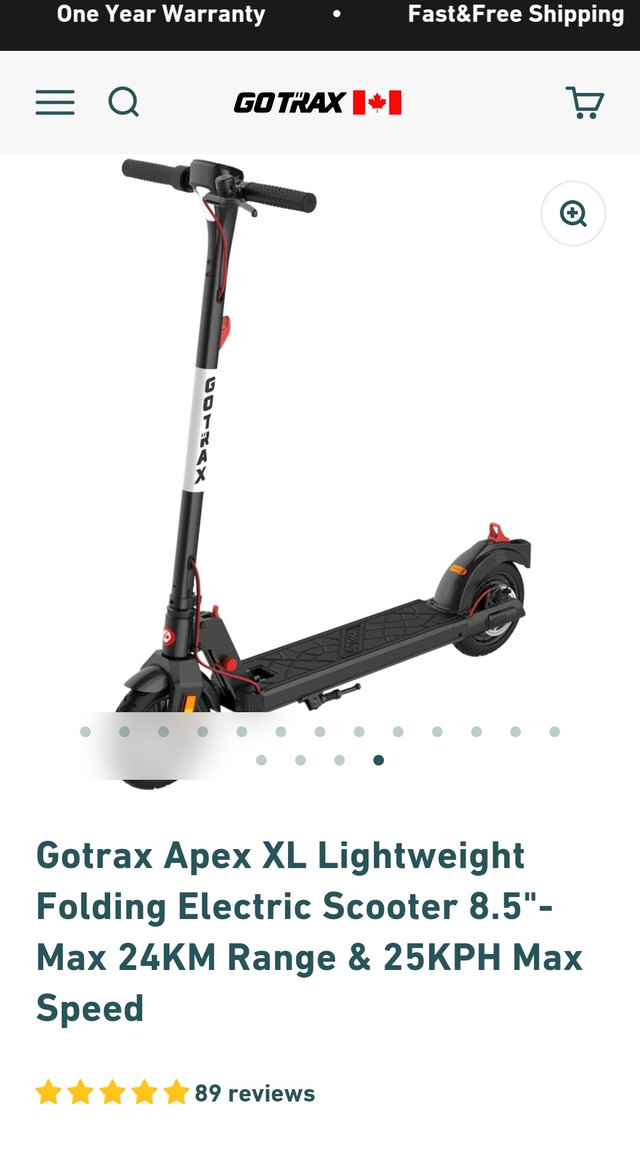 Gotrax Scooter. Almost New Condition in General Electronics in Oshawa / Durham Region - Image 3