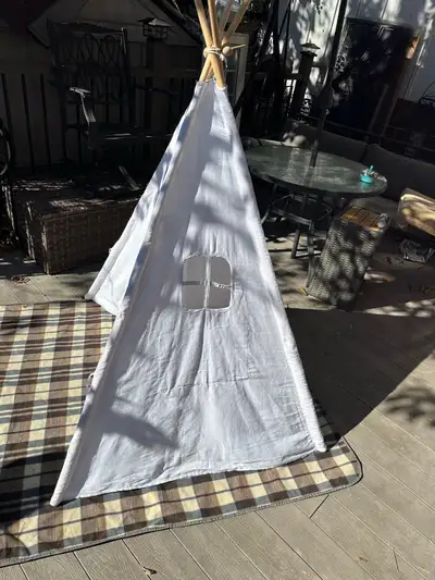Kids Teepee Tent - White Canvas, View more