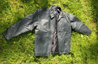 Classic Gap Black Leather Jacket Boys XL Like New