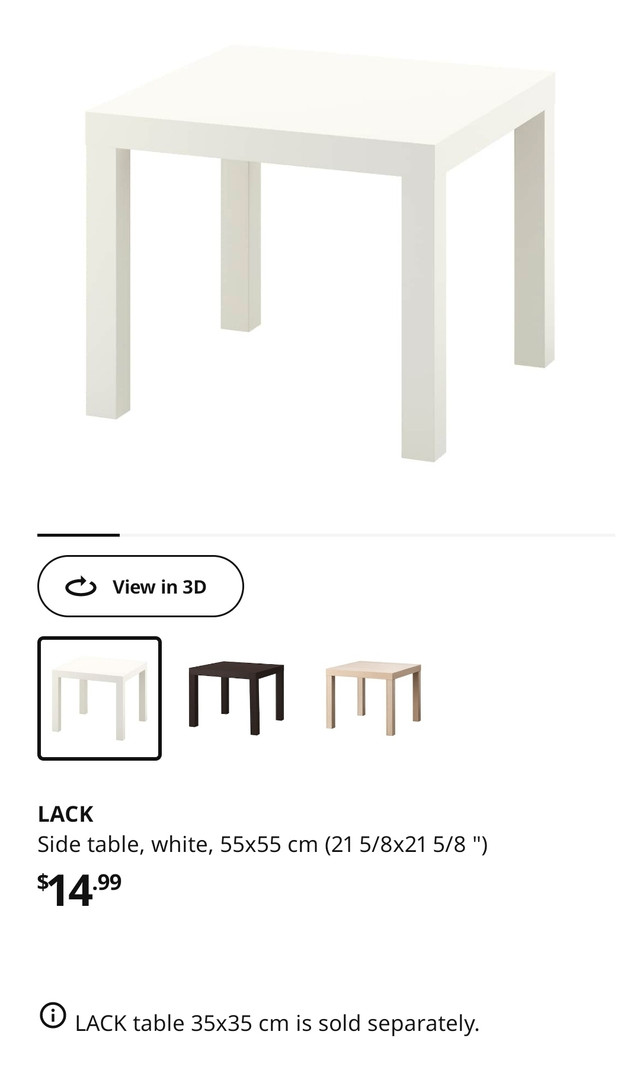 Ikea LACK Side table for sale in Coffee Tables in City of Toronto - Image 2
