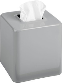 mDesign Metal Square Tissue Box Cover Modern Facial Paper Holder