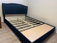Queen Size Bedframe with 2 Cabins box 