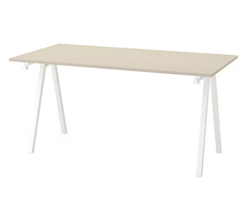 Desk, beige/white, 160x80 cm (63x31 1/2 ") dans Bureaux  à Ville de Montréal - Image 2