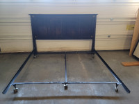 Wood KING Size Headboard with Metal Bedframe Dropoff Extra $30