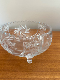 Footed Cut Crystal Bowl Centerpiece 6.5x4"