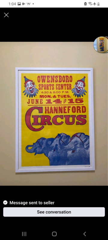 Vintage circus posters professionally framed  in Arts & Collectibles in Kingston - Image 2