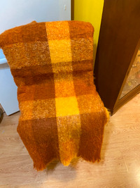 Vintage Rare Hudson's Bay Blanket Bittersweet Plaid Mohair Wool