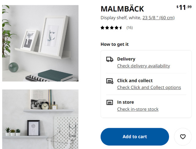 IKEA MALMBÄCK Display shelf - White in Bookcases & Shelving Units in Mississauga / Peel Region