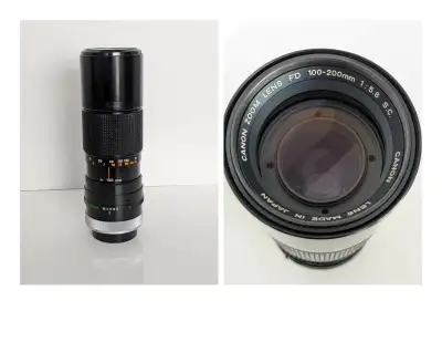 Canon FD 100-200mm F5.6 Zoom Lens. Suitable for use with any Canon FD mount film camera or modern mi...