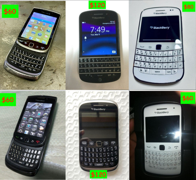 Various Blackberry   Phones in Cell Phones in Mississauga / Peel Region