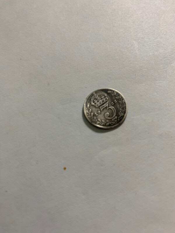 3PENCE 1922 Silver Coin GEORGIVS V D.G.BRITT OMN REX F.D.IND IMP dans Art et objets de collection  à Longueuil/Rive Sud