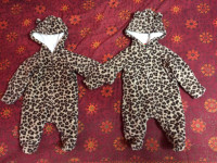 Leopard print lounge snow suit jumpsuit for Twins