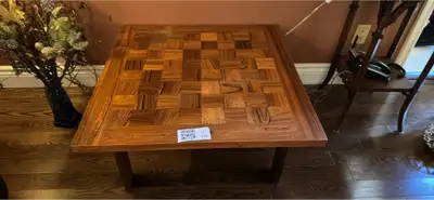 Parquet-top square wooden coffee table Rosewood - BidRush Lot 10, View more