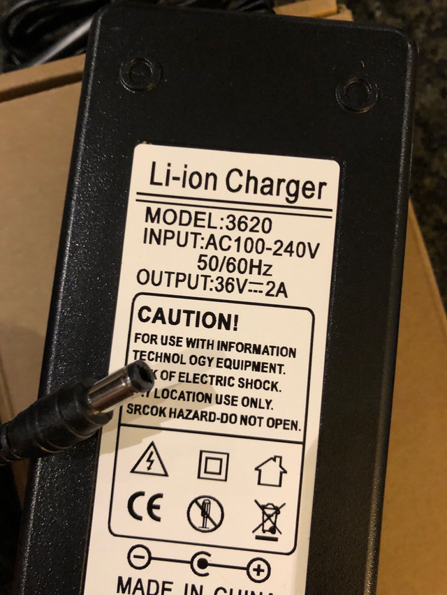 Ebike scooter 36v lithium charger 3 connector types.   in eBike in Kitchener / Waterloo