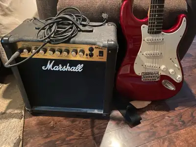 Fender Stratocaster Guitar & Marshall Amp Combo, View more