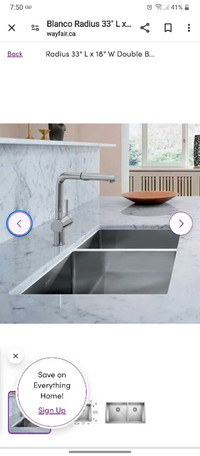 New in box, High-End BLANCO kitchen sink 400470 RADIUS 