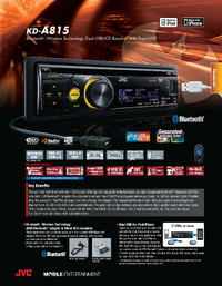 JVC KD-A815: 1-DIN, Bluetooth, Dual USB, CD Receiver w/ Frnt Aux