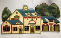 Folk Art Wall Plaque of a House Home