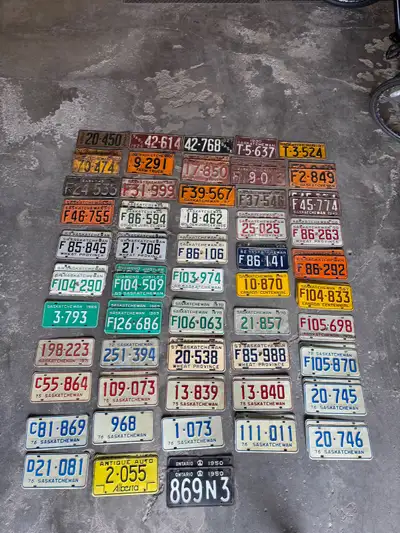 Plates starting at 1923 to 1976. Total 50 plates. Will sell individually.