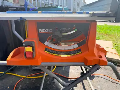 RIDGID R4513 10 inch Portable Jobsite Table Saw with Stand If the ad is up, it's available. Great ta...