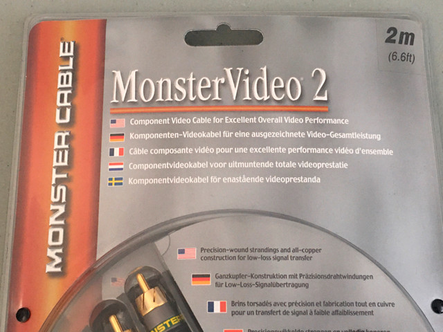 Monster Cable Monster Video 2 Component Video Cable 2m 6.6ft dans Appareils électroniques  à Ville de Montréal - Image 3
