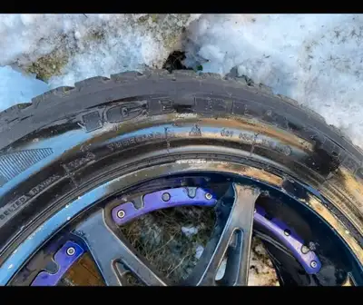 New studded, winter tires on rims for sale. Moved here from northern BC. I bought them before I knew...