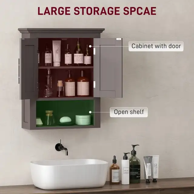Brown Bathroom Wall Cabinet, Medicine Cabinet, Toilet Storage  in Bookcases & Shelving Units in Markham / York Region - Image 4