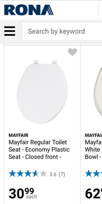 New Mayfair plastic round toilet seat