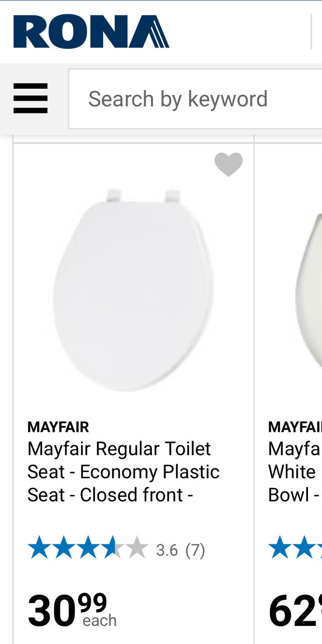 New Mayfair plastic round toilet seat in Plumbing, Sinks, Toilets & Showers in City of Halifax