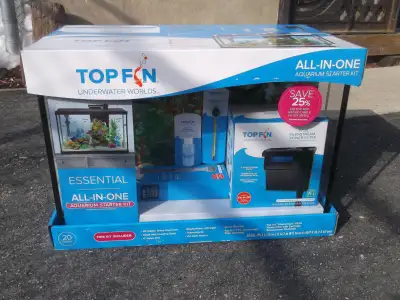 New 20 Gallon TopFin Starter Aquarium Complete Kit, View more