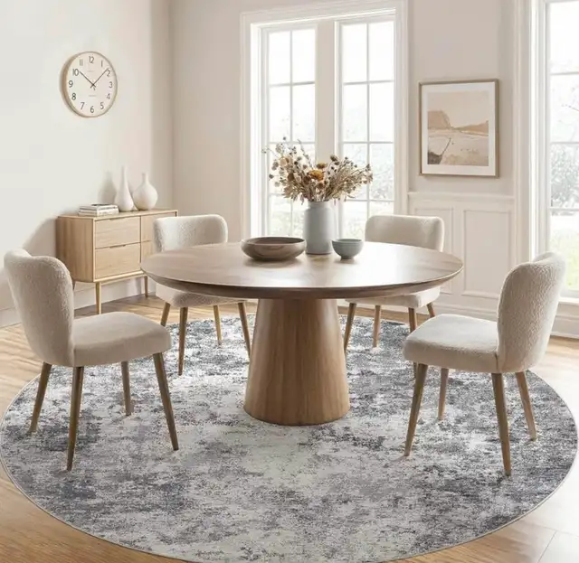 UERMEI 8ft Round Area Rug Living Room Rugs - 8x8Washable Large  in Rugs, Carpets & Runners in Hamilton - Image 3