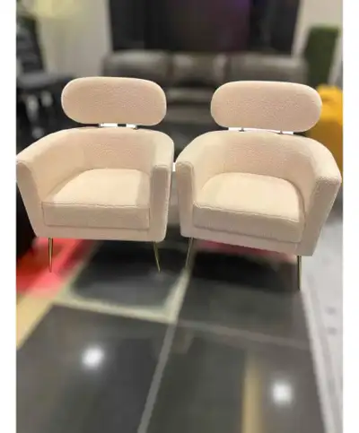 Barrel Accent Chair, Cream White Teddy Fleece, View more