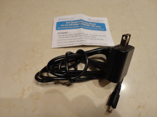 Plug adapter wall charger for a Bayers Contour Next USB Meter in General Electronics in Kitchener / Waterloo
