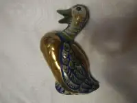 VIntage Brass And Ceramic DUCK Sculpture