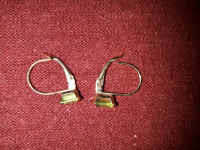 14k gold earrings with  peridot stones