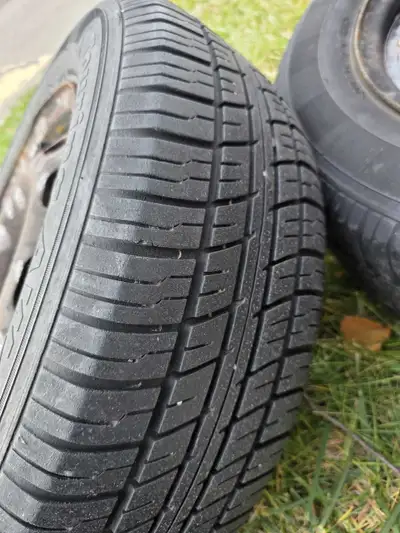Selling a set of 4 winter tires and rims. Tires are from Motomaster, which is owned by Canadia Tire....