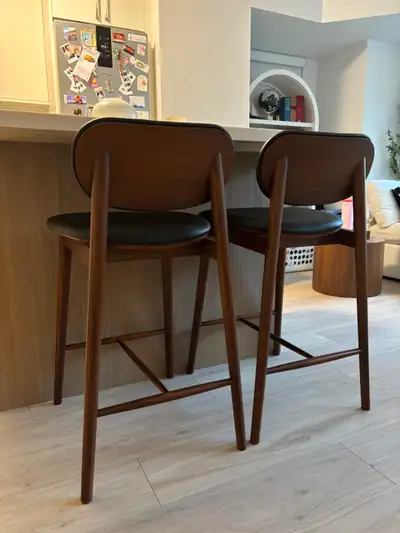Wood + Leather Counter Stool, View more