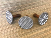 Nordic Ware Cookie Stamp Geometric Design Pattern Wood Handle