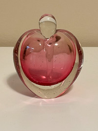 Vintage Murano Amethyst Heart Shaped Perfume Bottle w/ Stopper