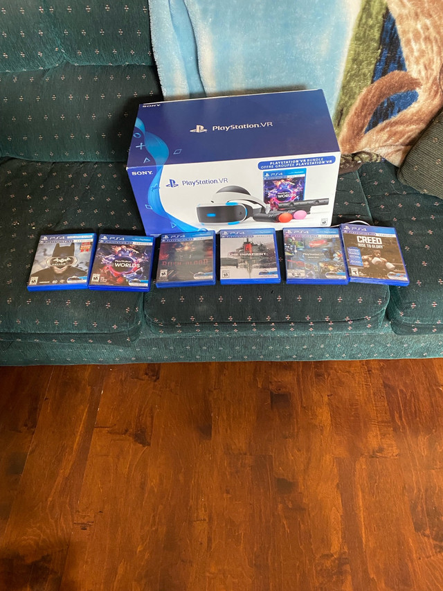 PlayStation vr with 6 games in Sony Playstation 4 in St. John's