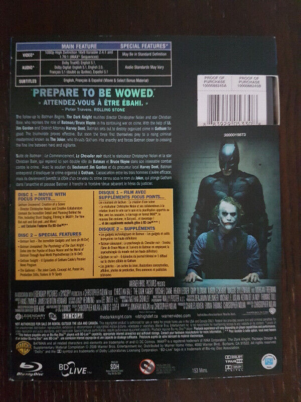 THE DARK KNIGHT (Two-Disc Special Edition) Blu-ray in CDs, DVDs & Blu-ray in City of Toronto - Image 2