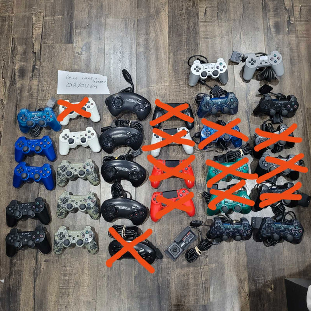 Playstation and sega controllers ps1, ps2, ps3, and ps4 in Older Generation in Hamilton