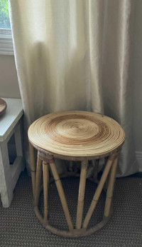 SMALL BAMBOO RATTAN SIDE TABLE